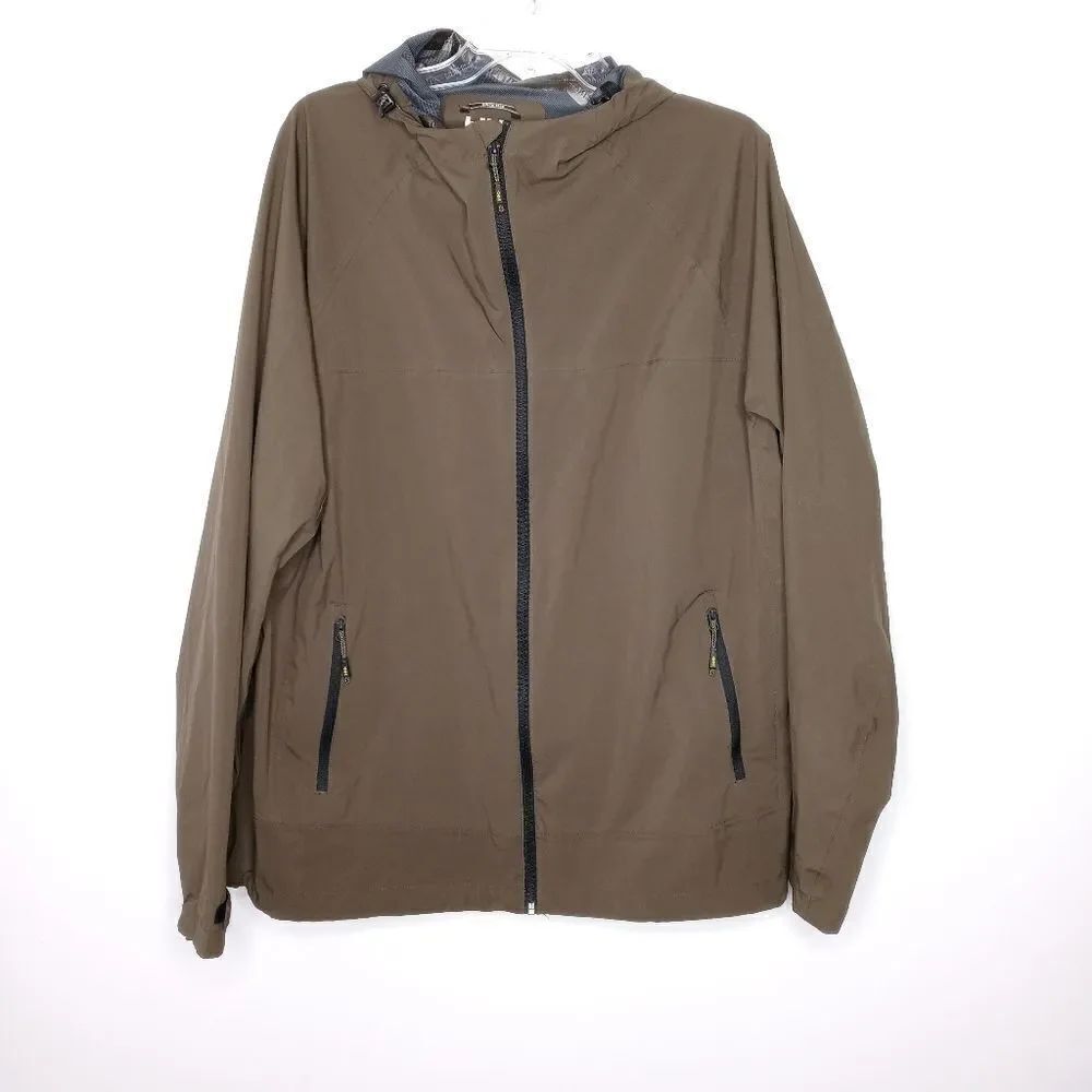 Hawke & Co olive green lightweight rain jacket